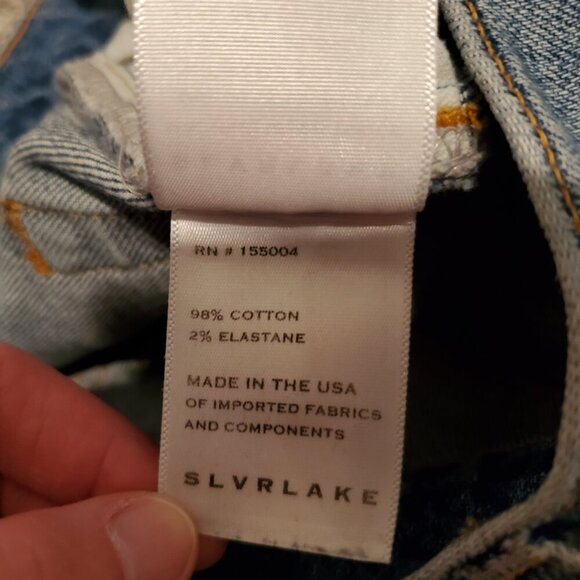 Slvrlake London High Rise Straight Jeans Runyon Wash 25 - Picture 4 of 4